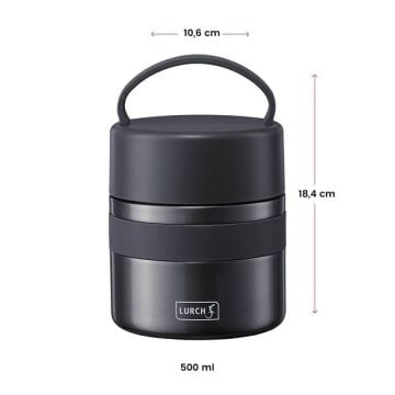 Lurch - ''Iso-Pot'' 500 ml Metalik Gri, Paslanmaz Çelik - Çift Cidarlı Yemek Termosu - 240847