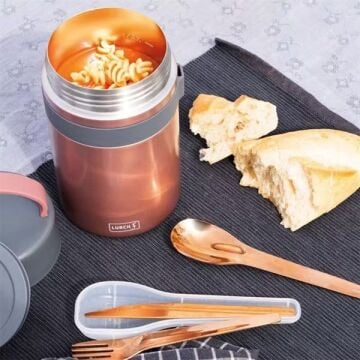 Lurch - ''Iso-Pot'' 800 ml Metalik Pembe, Paslanmaz Çelik - Çift Cidarlı Yemek Termosu - 240846