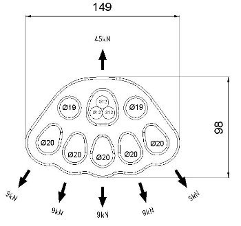 CT L637 5 DELİKLİ ALUM. DAGITIM PLAKASI 40KN