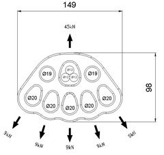 CT L637 5 DELİKLİ KIRMIZI  ALUM. DAGITIM PLAKASI
