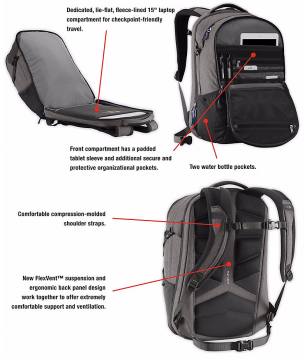 The North Face  Surge unisex Laptop Sırt Çntası