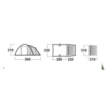 Husky Boston 5 Kişilik Dural Yeşil Çadır