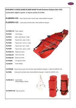 KOHLBRAT & BUNZ (K&B) RL2000 RollUP Konik Kurtarma Sedyesi (Ayarlanabilir Bağlantı Aparatlı