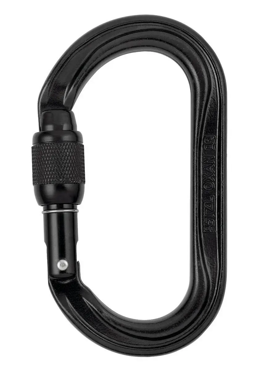 PETZL OXAN Çelik Kilitli Karabina - Avrupa Versiyonu M72A SLN SİYAH - Screw Lock
