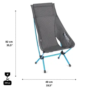 Helinox Chair Zero High Back Outdoor Kamp Sandalyesi Black