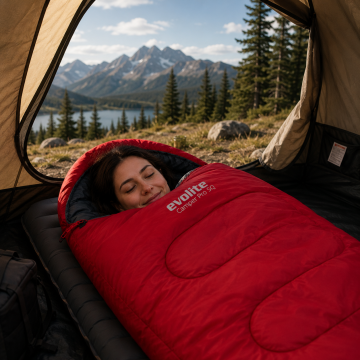 Evolite Camper Pro SQ Uyku Tulumu 0ºC - Kırmızı