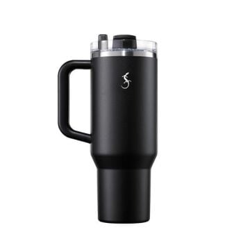 Lurch - “Big Cup” 1.2 L Mat Siyah, Paslanmaz Çelik Termos - Uzatılabilir Pipetli, Çift Cidarlı, Sızdırmaz - 240978