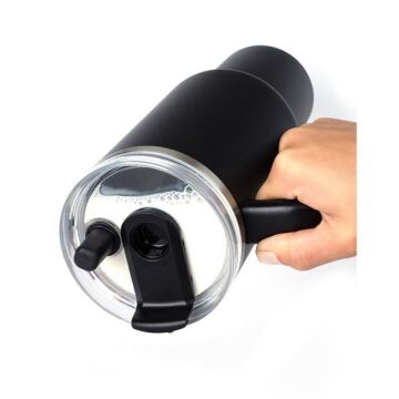 Lurch - “Big Cup” 1.2 L Mat Siyah, Paslanmaz Çelik Termos - Uzatılabilir Pipetli, Çift Cidarlı, Sızdırmaz - 240978