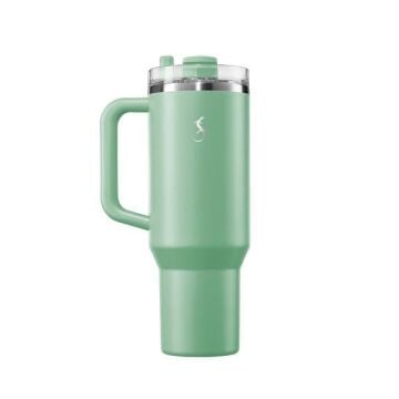 Lurch - “Big Cup” 1.2 L Adaçayı Yeşil, Paslanmaz Çelik Termos - Uzatılabilir Pipetli, Çift Cidarlı, Sızdırmaz - 240877