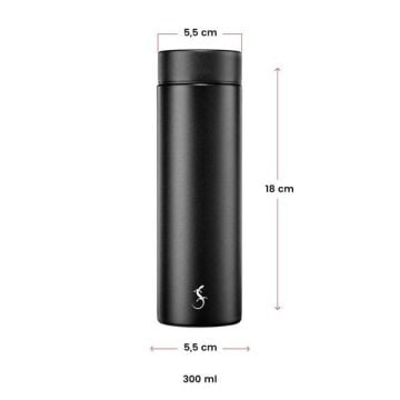Lurch - Mini Termos 300 ml Mat Siyah, Paslanmaz Çelik - Çift Cidarlı, Sızdırmaz - 270970