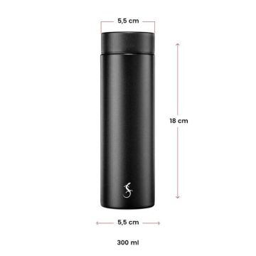 Lurch - Mini Termos 300 ml Mat Siyah, Paslanmaz Çelik - Çift Cidarlı, Sızdırmaz - 270970