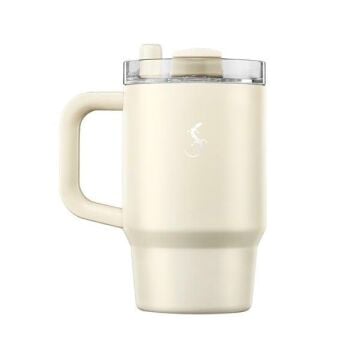 Lurch - “Big Cup” 0.8 L Fildişi, Paslanmaz Çelik Termos - Uzatılabilir Pipetli, Çift Cidarlı, Sızdırmaz - 270976