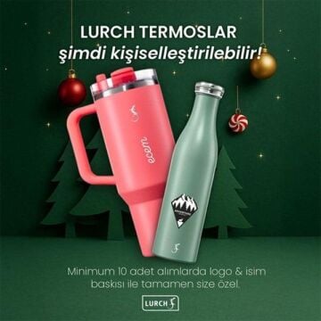 Lurch - “Big Cup” 0.8 L Mat Siyah, Paslanmaz Çelik Termos - Uzatılabilir Pipetli, Çift Cidarlı, Sızdırmaz - 270977