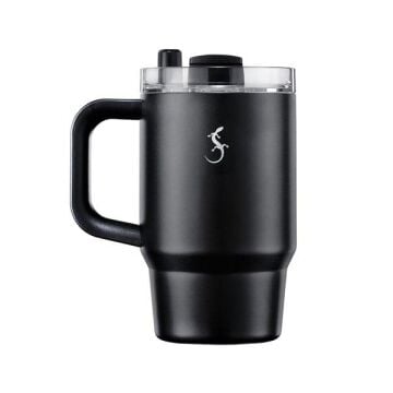 Lurch - “Big Cup” 0.8 L Mat Siyah, Paslanmaz Çelik Termos - Uzatılabilir Pipetli, Çift Cidarlı, Sızdırmaz - 270977