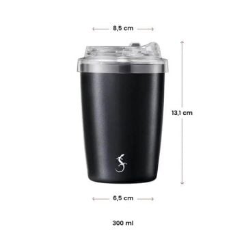 Lurch - ''Coffee-To-Go'' 300 ml Mat Siyah, Paslanmaz Çelik Termos - Çift Cidarlı - 270983