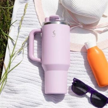 Lurch - “Big Cup” 1.2 L Lila, Paslanmaz Çelik Termos - Uzatılabilir Pipetli, Çift Cidarlı, Sızdırmaz - 270973