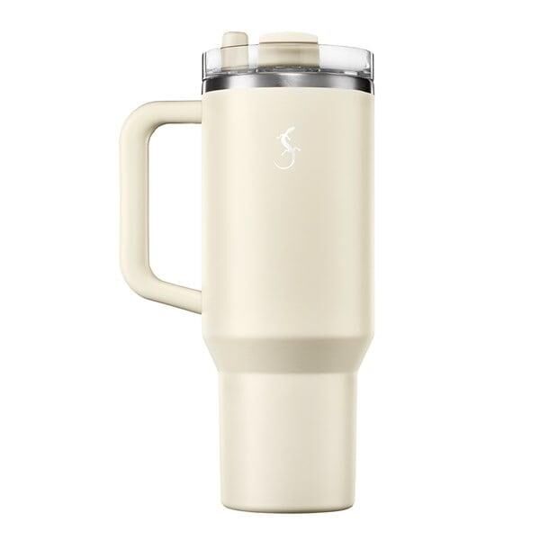 Lurch - “Big Cup” 1.2 L Fildişi, Paslanmaz Çelik Termos - Uzatılabilir Pipetli, Çift Cidarlı, Sızdırmaz - 270974
