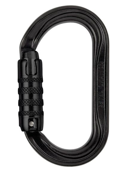 PETZL OXAN Çelik Kilitli Karabina - Avrupa Versiyonu M72A SLN SIYAH - Triact Lock
